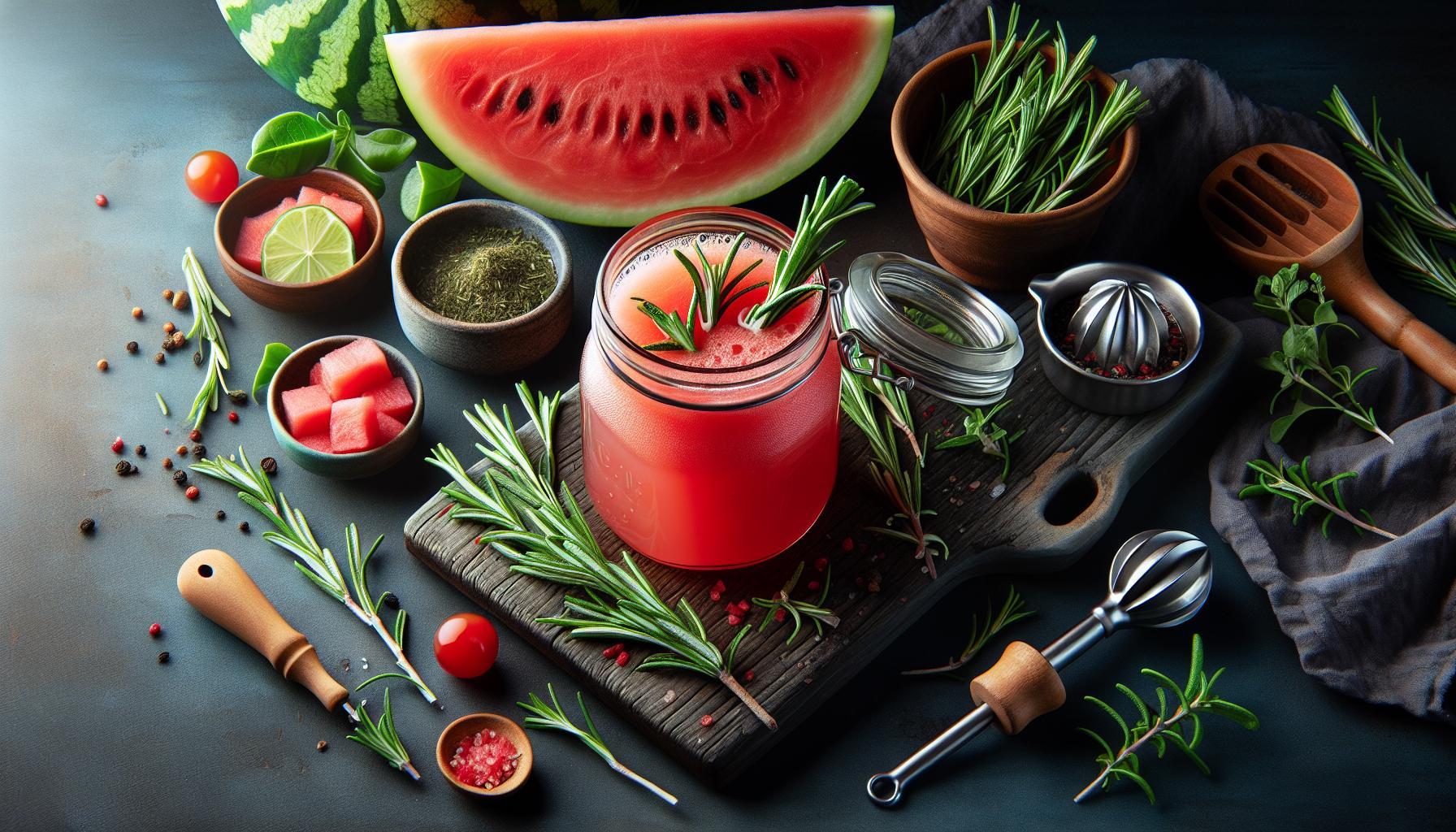 How to Make Rosemary Infused Watermelon Juice | Rosemary Infused Watermelon Juice Recipe